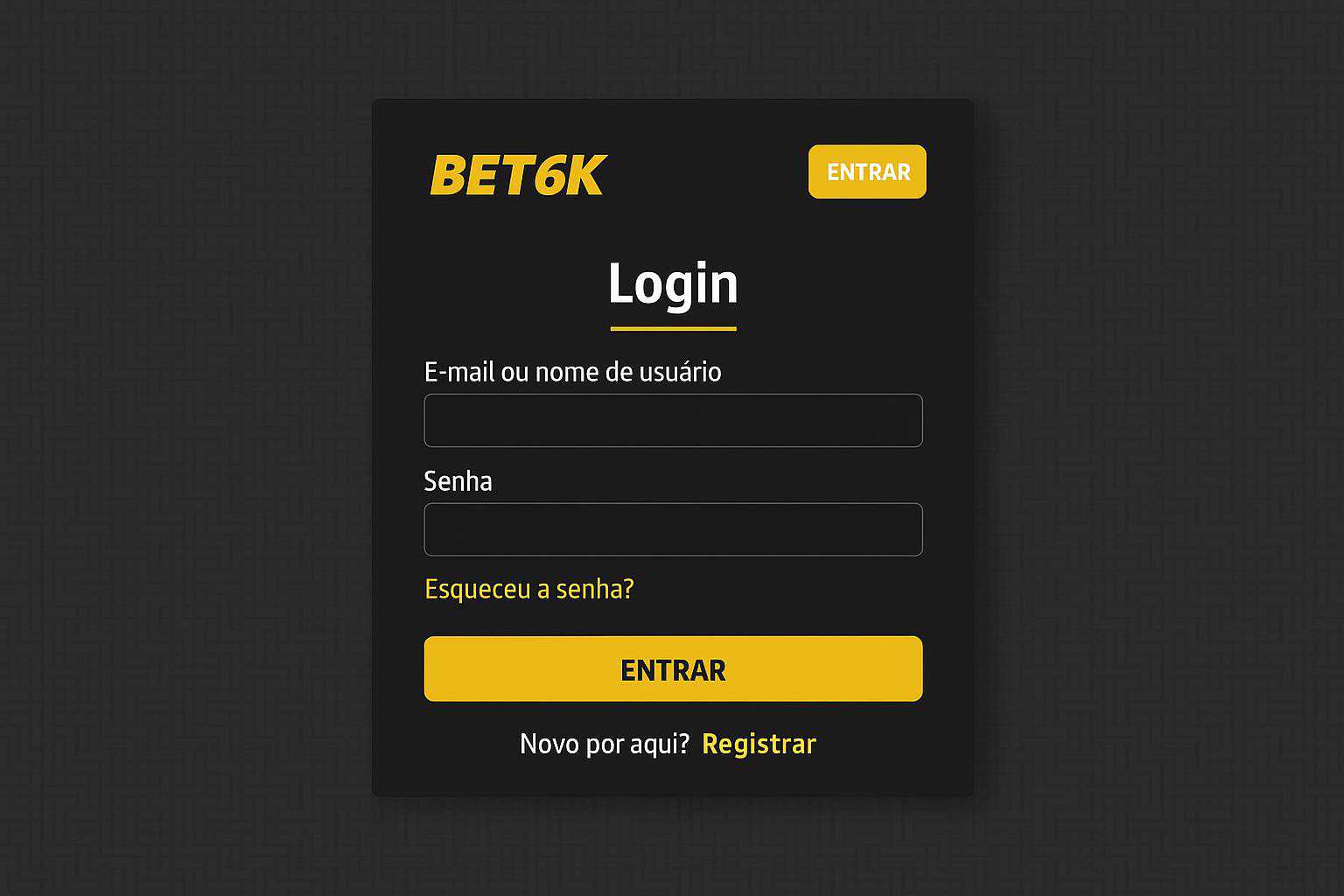 Não Perca tempo, o rRgistro na site BET6K